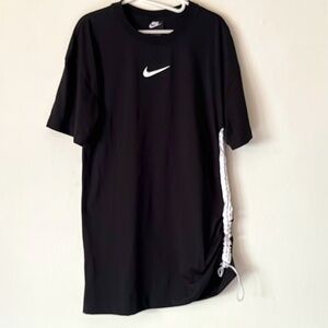 Nike Sportswear S Black Swoosh Side-Tie Dress